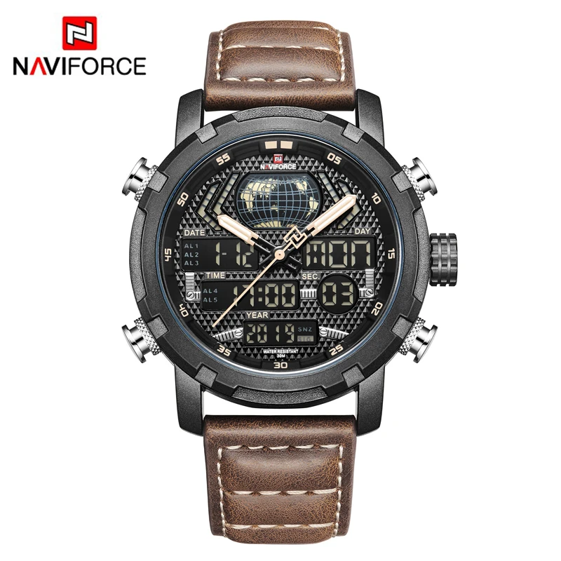 Топ люксовый бренд NFVIFORCE 2019 новые модные мужские Аналоговые СВЕТОДИОДНЫЕ
