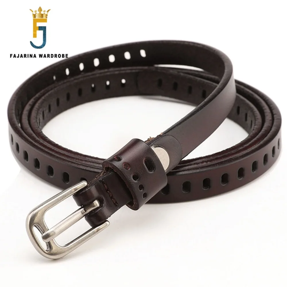 Женский ремень из воловьей кожи FAJARINA тонкий с принтом пряжкой LDFJ086|thin belt woman|thin