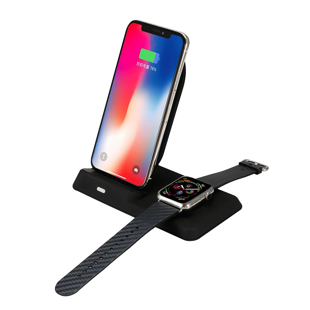 Док станция для быстрой беспроводной зарядки AirPower 2 в 1 Qi беспроводное зарядное