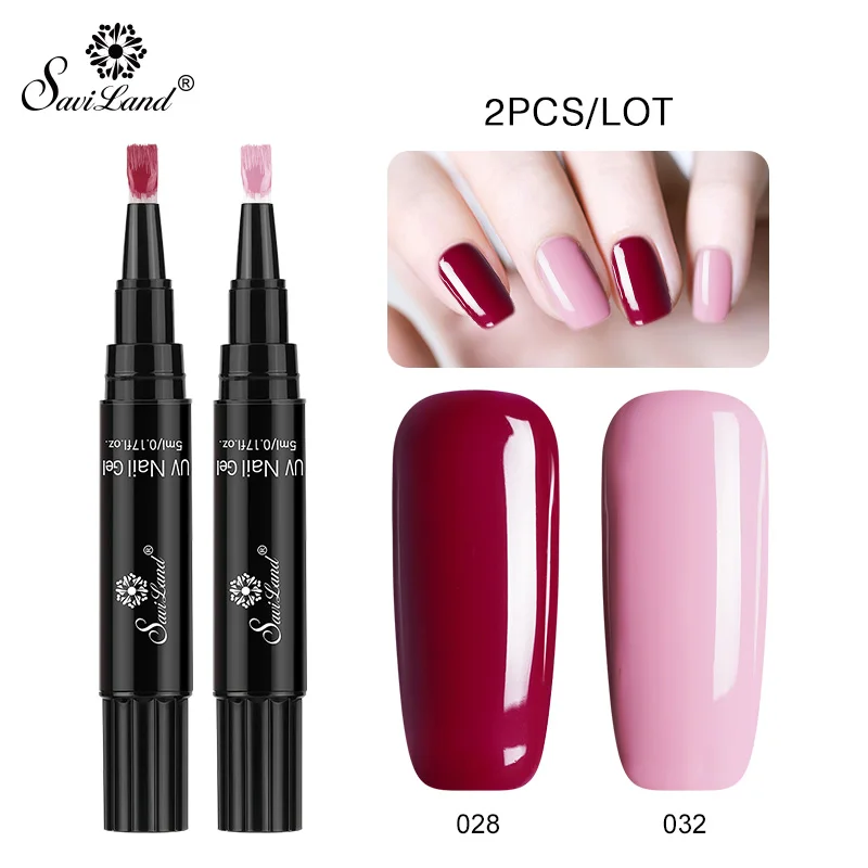 028 n 032 Saviland 3 шт./лот гель лак для ногтей ручка блеск 3 в 1 один шаг 60 цветов гель для ногтей маникюр гибридный УФ-гель лак для нейл-арта инструменты - Цвет: 028 n 032