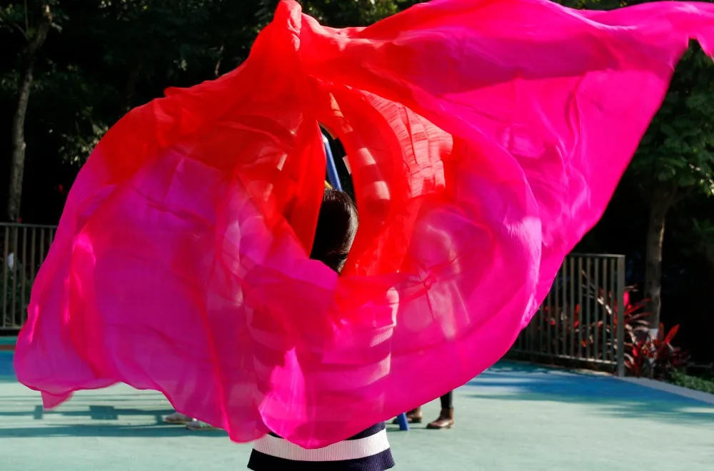 Вуаль для танца живота, красная и розовая, 2016 от AliExpress WW