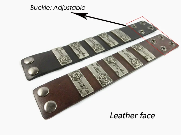 2015 Fashion Jewelry Men Bracelets Bangles Wrist Gifts Wide Leather Punk New Items LB055 | Украшения и аксессуары