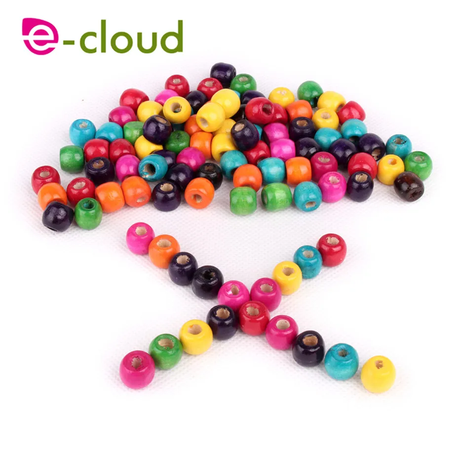 100Pcs/Bag5mm мульти Цвет круглые деревянные страх дредлоки для увеличения объема