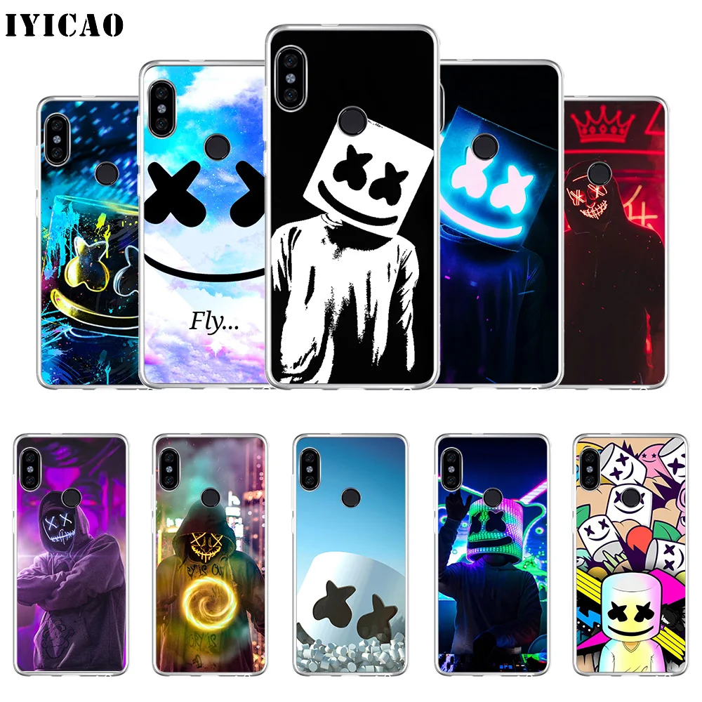 IYICAO Marshmello DJ Мягкий силиконовый чехол для телефона для Xiaomi Redmi 4A 5A 6A Note 7 6 5 Pro Plus Redmi 4X 5A Prime Cover