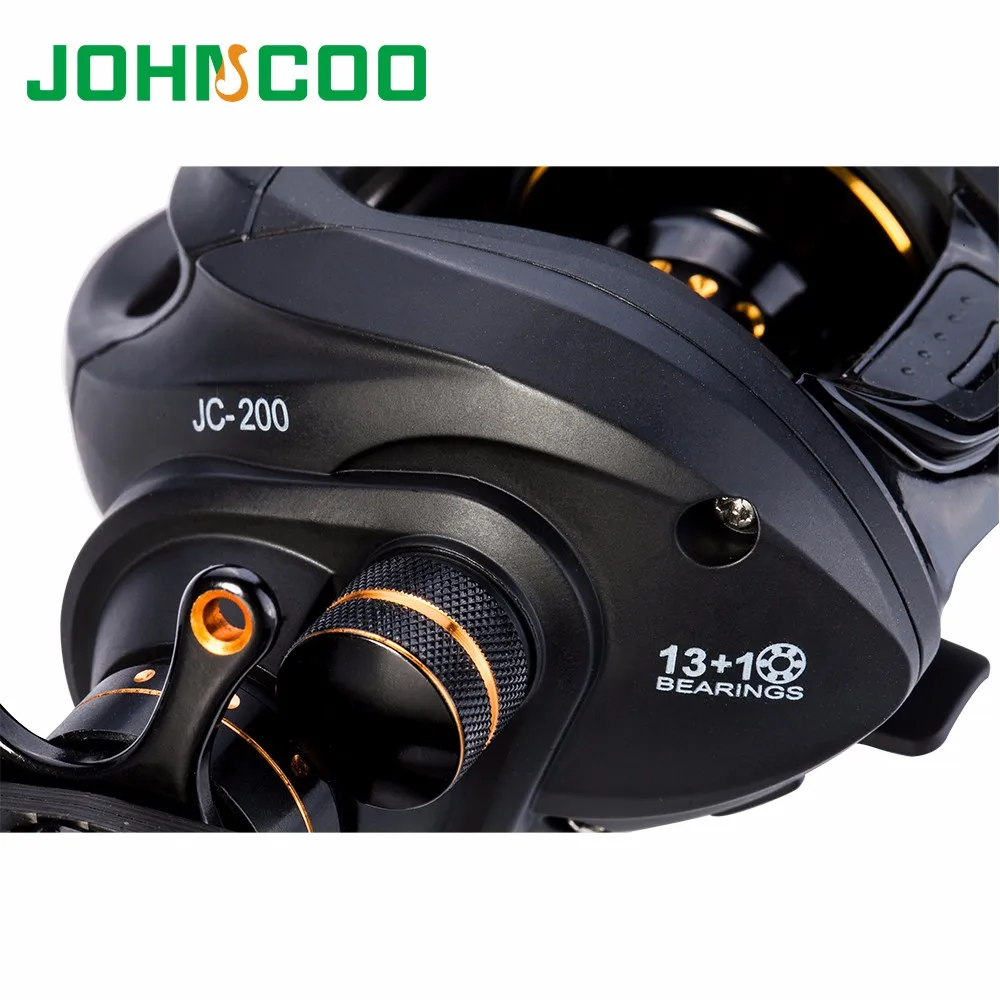JOHNCOO углеродная катушка для baitcasing 13+ 1 BB супер светильник Центробежная катушка и Магнитная Тормозная система для ловли басов 165 г снасти