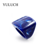 yuluch 2021 natural acrylic rings beautiful grain women and men rings wood rings fashion jewelry for party wedding unique design
