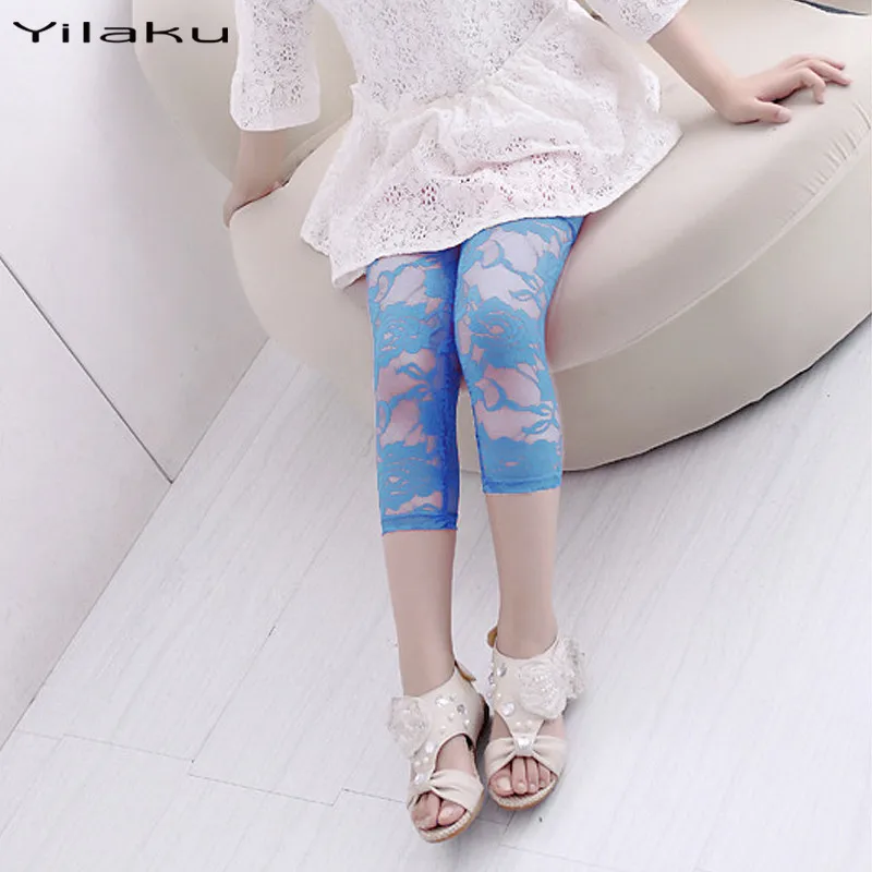 Новинка Детские леггинсы ярких цветов Летние детские штаны Леггинсы с цветочным