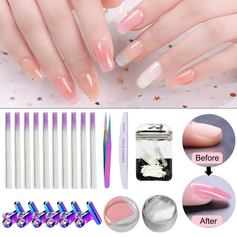Набор для ногтей из стекловолокна Fibernails стекловолокно гель наращивания