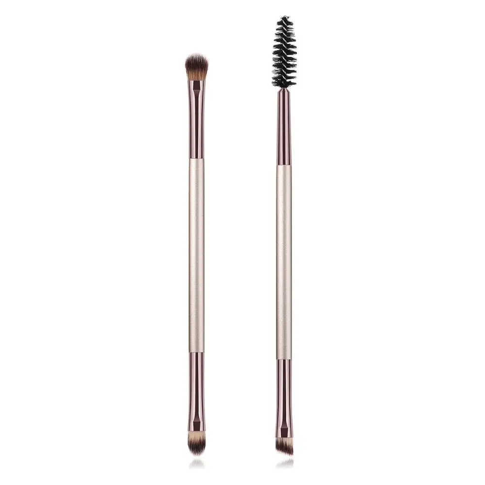 2pcs Профессиональные кисти для макияжа, набор теней для век, подводка для ресниц, кисть для бровей, кисть для пудры для женщин, косметический инструмент для красоты, высокое качество - Handle Color: 2pcs