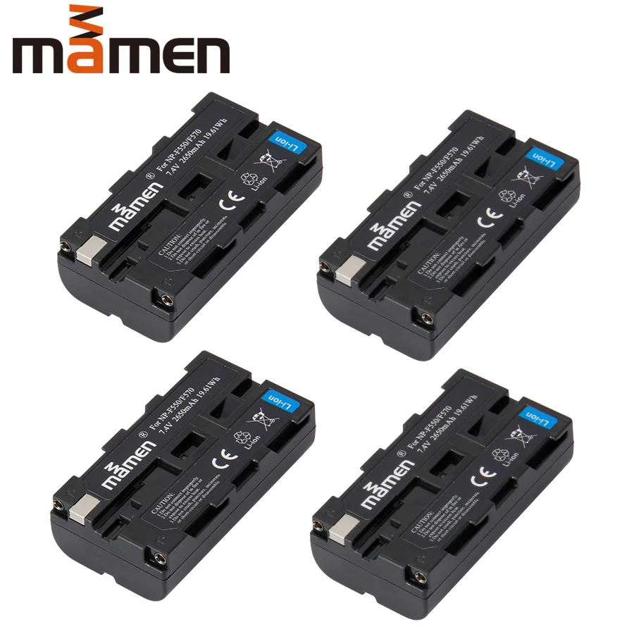 Mamen 4 шт. NP-F550 NP F550 F570 NPF550 NP-F570 цифровой Камера Батарея пакет для sony F330 F530 RV100 RV200 CCD SC5 SC55 батареи