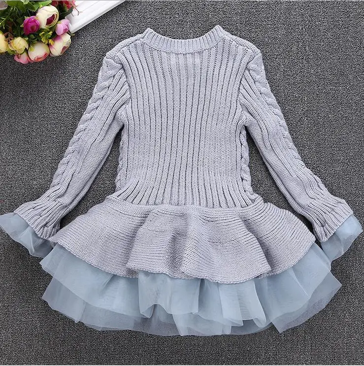 Simplee Kids/ г. Весенние платья-свитера для девочек; платья для девочек; красивый теплый пуловер; вязаная верхняя одежда; нарядное кружевное платье