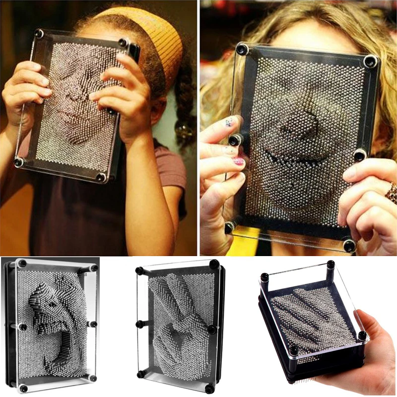 3D Pin художественные металлические фигурки Pinart миниатюрные DIY в форме копии различные иглы резьба ребенок получить лицо ладонь стол офис Домашний декор