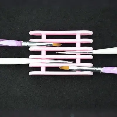 Nail Brush Holder Quality Nail Brushes UV Gel Acrylic Nail Art Builder Manicure Brush Liner Pen Dotting Painting Design Nail Brush Art Set 3-15Pcs - Цвет: Nail Brush Holder