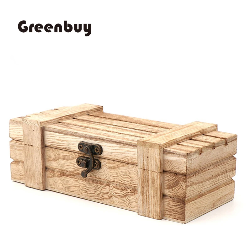 

Pure Natural Wood Primary Color Square Hand Box High-end Fashion Sunglasses Retro Frame Glass Box Bag