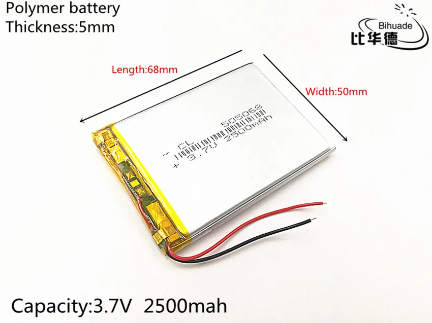 1 шт./лот 3 7 V 2500mAh 505068 литий полимерный ионный аккумулятор для Mp3 MP4 MP5 Игрушечный