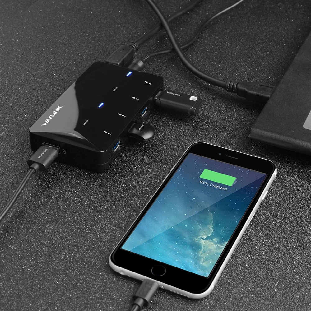 Wavlink быстрой зарядки Super speed 5 Гбит/с usb-хаб 3,0 4/7/10 порта USB разветвитель USB 3,0 hub с внешним Мощность адаптер для портативных ПК