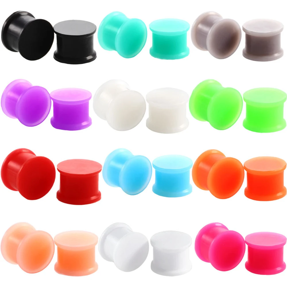 Силиконовые гибкие тонкие двойные расклешенные затычки для ушей Alisouy 1 пара