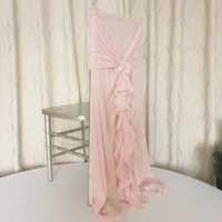 hot sale marious curly willow chair sash blush pink 1pcs chiffon chair sash for weddings events decoration free shipping