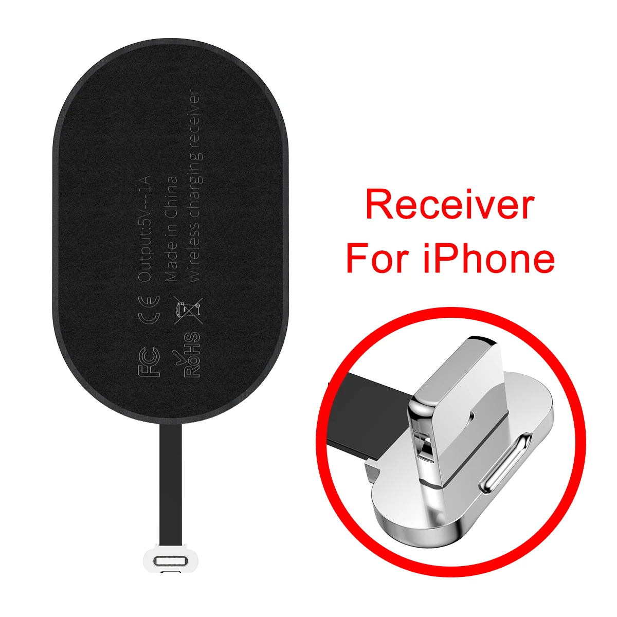 Baseus QI Беспроводное зарядное устройство приемник для iPhone 7 6 5 samsung a5 7 беспроводной зарядный приемник для Xiaomi 5 6 Redmi 4x oneplus lg - Тип штекера: For iPhone