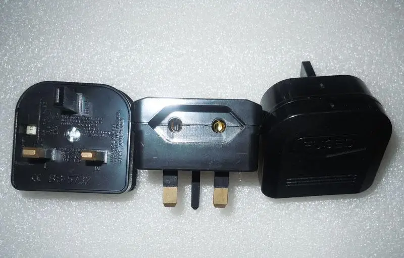5 шт. Бесплатная доставка 5А 2Pin EU до 3Pin UK адаптер штекер BS5732 AC Разъем питания для