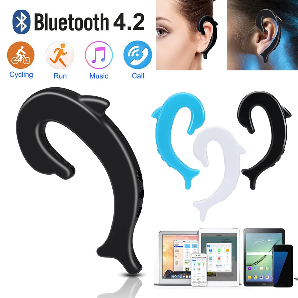 Проводящие наушники беспроводные Bluetooth 4 2 Спортивная стерео гарнитура для