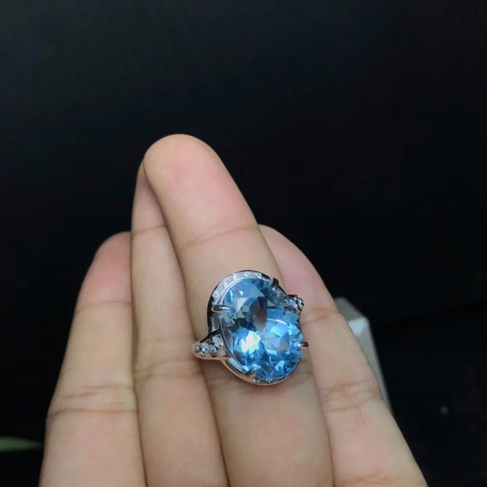 Кольцо с натуральным топазом 10 карат большой цвет драгоценных камней изысканное