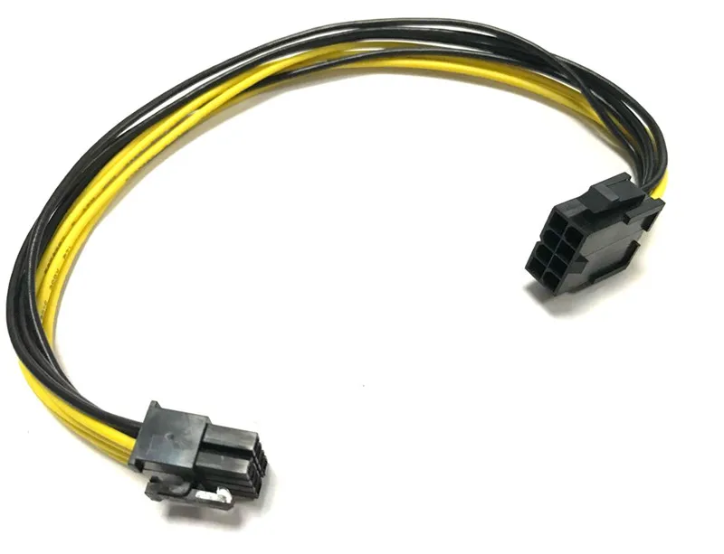 100 шт. 20 см Процессор 8Pin женский Мужской 8 pin черный и желтый удлинитель питания 18AWG