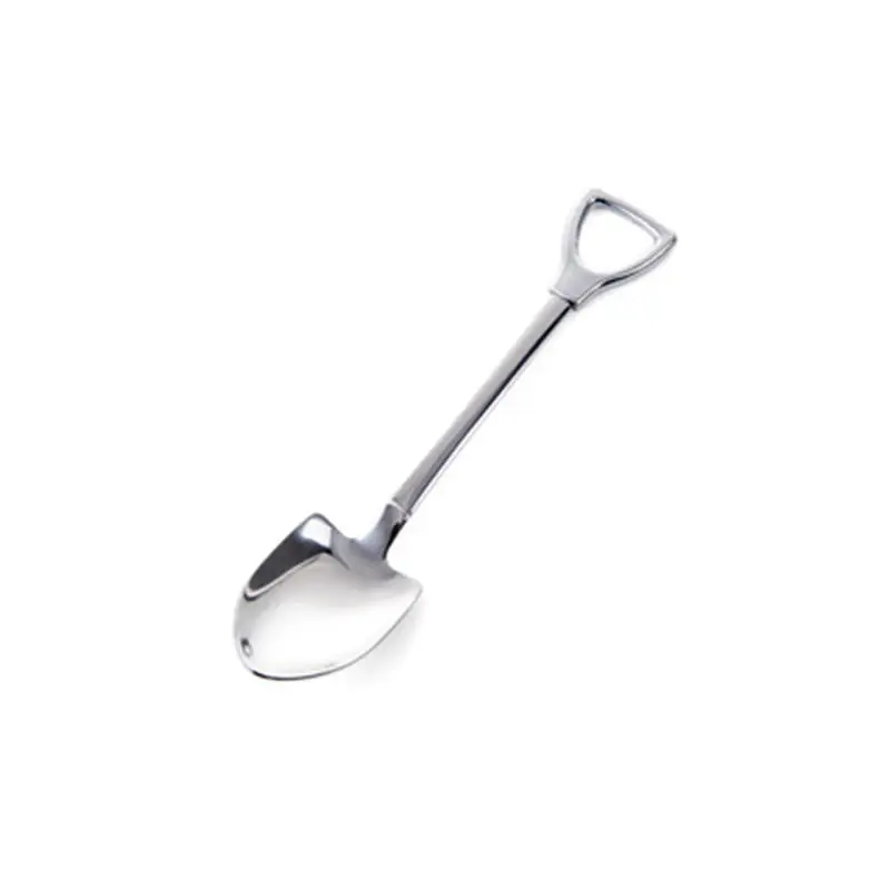 silver 13cm Vacclo 304, нержавеющая сталь, милая лопата, десерт, мороженое, кофейная ложка, креативная лопата, ложка для еды, инструменты для торта, большие и маленькие размеры - Цвет: silver 13cm