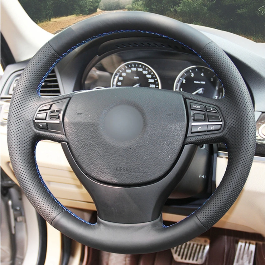 Чехол рулевого колеса автомобиля черный чехол из искусственной кожи для BMW F10 523Li