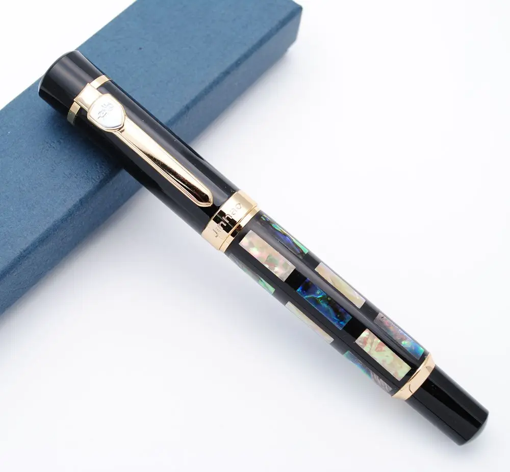 JinHao 650 Высококачественная авторучка Роскошная чернильная ручка M Nib - Цвет: Shell Carving
