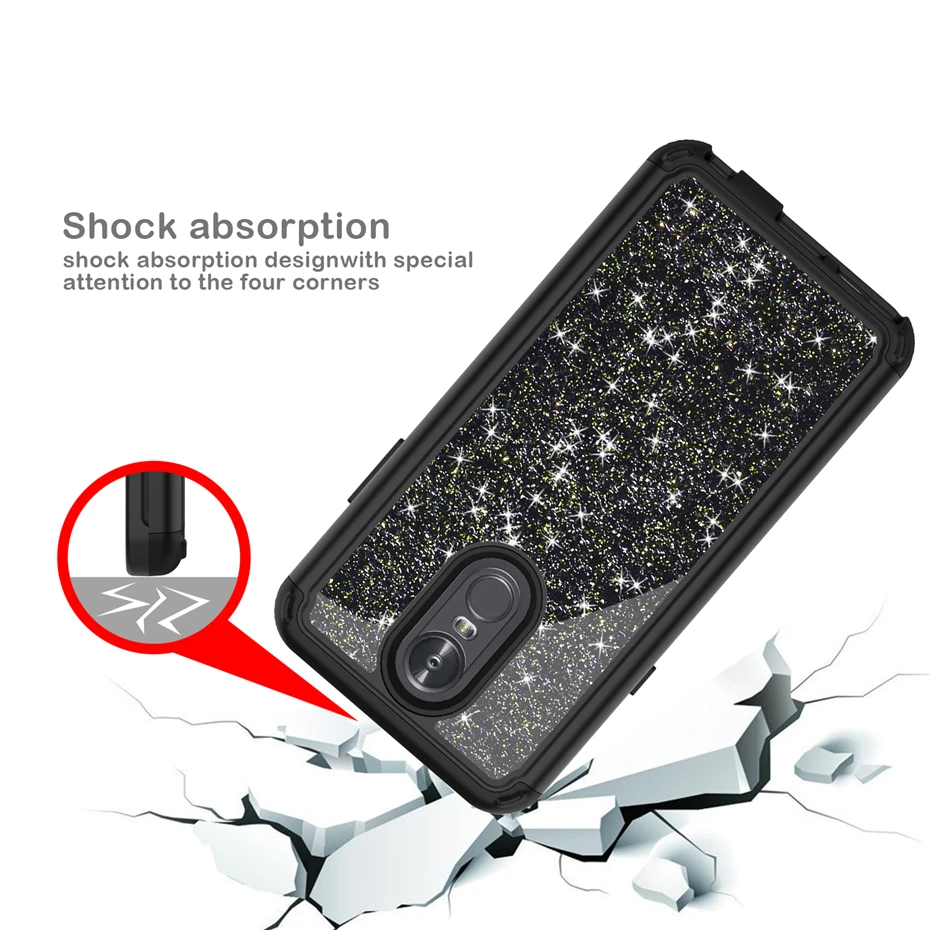 Bling Glitter Case For LG Stylo 4 Stylo4 LM-Q710MS Hybrid PC TPU Dual Layer Shockproof Phone Cover 3 LS777 |