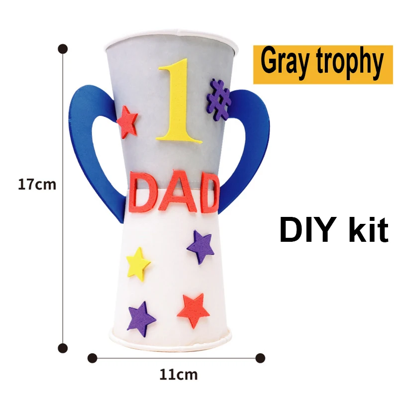 GRAY Детский сад много декоративных поделок diy игрушки папа трофей/медаль ремесла детские развивающие игрушки для детей подарок девочка/мальчик Рождественский подарок - Цвет: GRAY