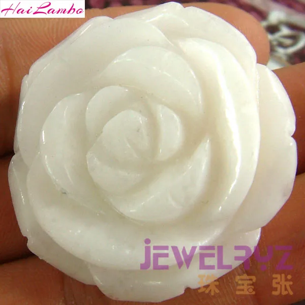 

5pcs/lot Beautiful Natural White Jades Carved Rose Pendant Gem-Stone Flower Pendant Figurine Lucky Jewelry for Girl Gift RP04#