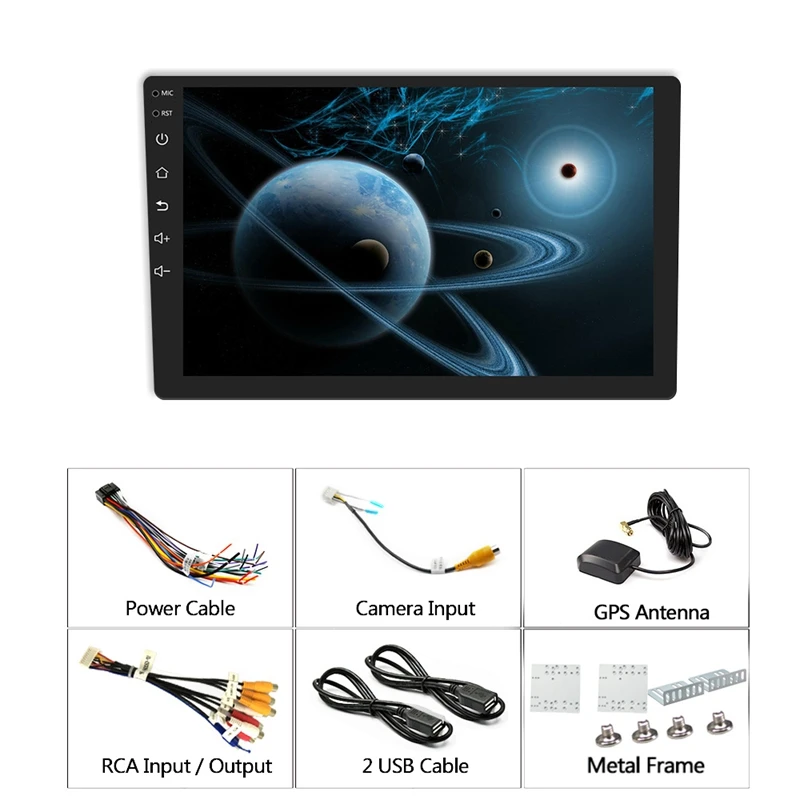 2Din 10 дюймов Android 6,0 Автомобильный Радио Gps навигация Bluetooth емкостный пресс-экран стерео аудио плеер