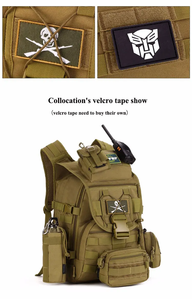 ACU/CP/Black Nylon 40L Tactical Backpack Rucksacks Military Army Bag Men Women Outdoor Waterproof Travel Hiking Camping Bag S413