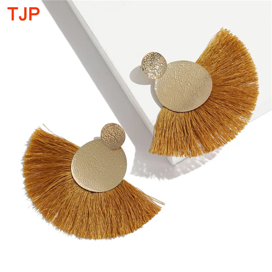 Женские сережки с кисточками BOHO Модные Этнические богемные серьги бахромой