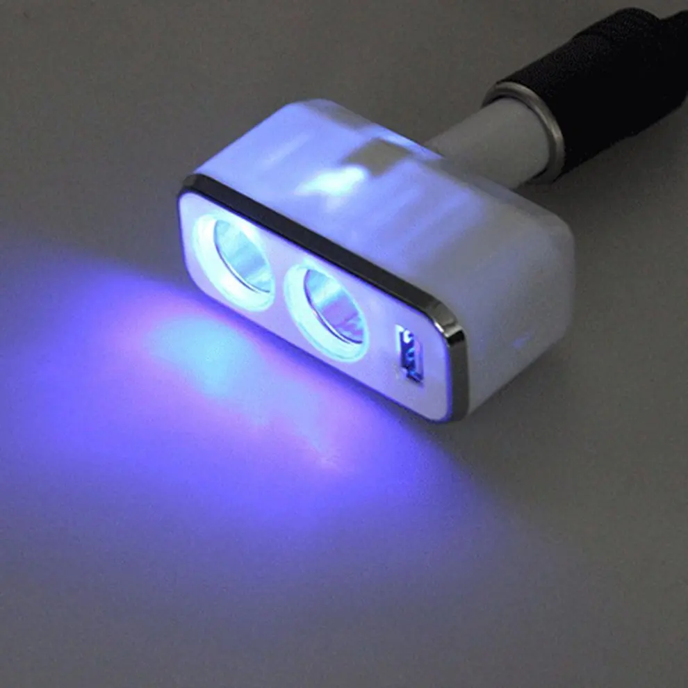 Usb Автомобильное зарядное устройство прикуриватель диспенсер адаптер 2 гнезда мульти-мощность розетка одна точка два с Usb распределителем питания