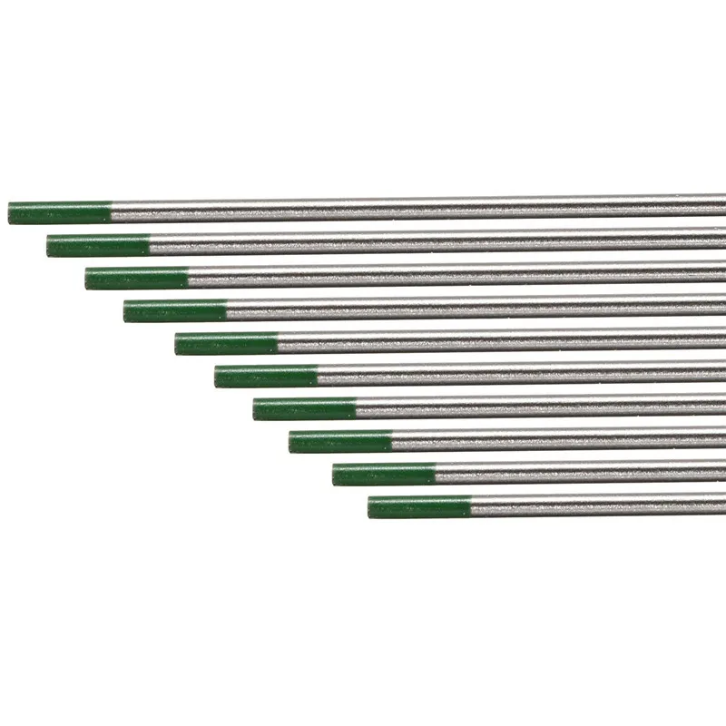 

10PCS/set 2.4*175mm WP Green Tip Welding Tungsten Electrode Welding Rod Electrodes High Electron Escape Work for AC Welding