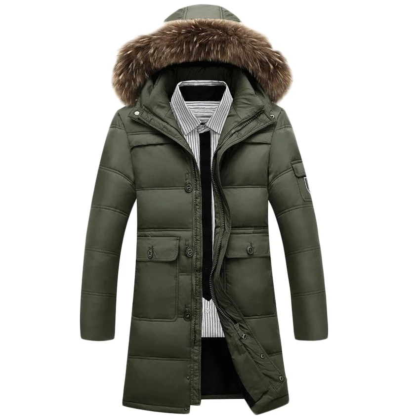 Бесплатная доставка 2018 Новый пуховик зимняя куртка мужская высокое качество с