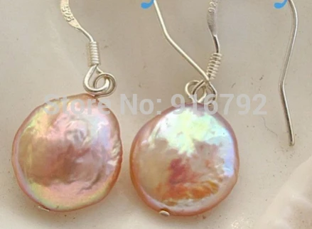 

Оптовая продажа, серьги-подвески из натурального персика, розового, радужного, серого цвета, с жемчужиной, 925 крючок * l