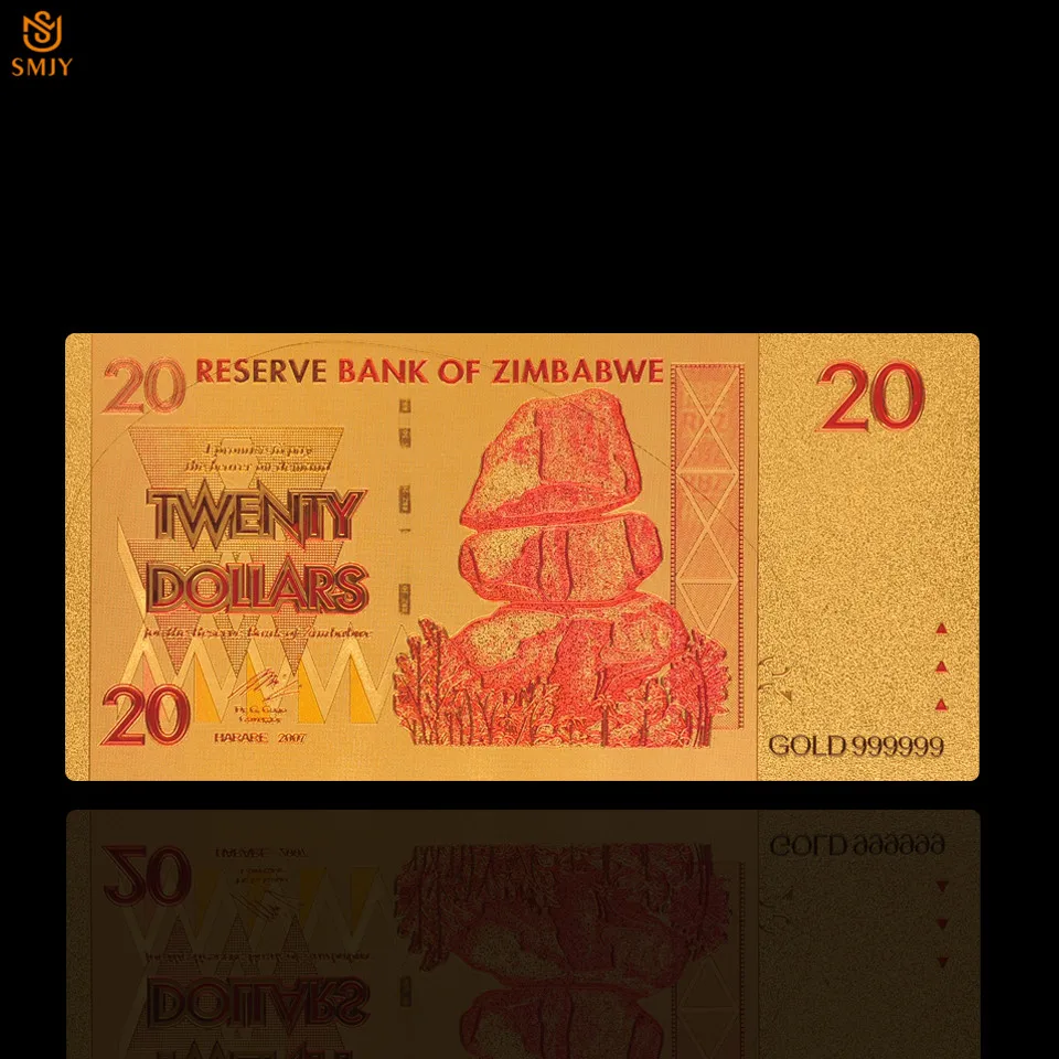 Новые продукты 2018 Zimbabwe вийский 20 доллар многоцветная позолоченная Золотая
