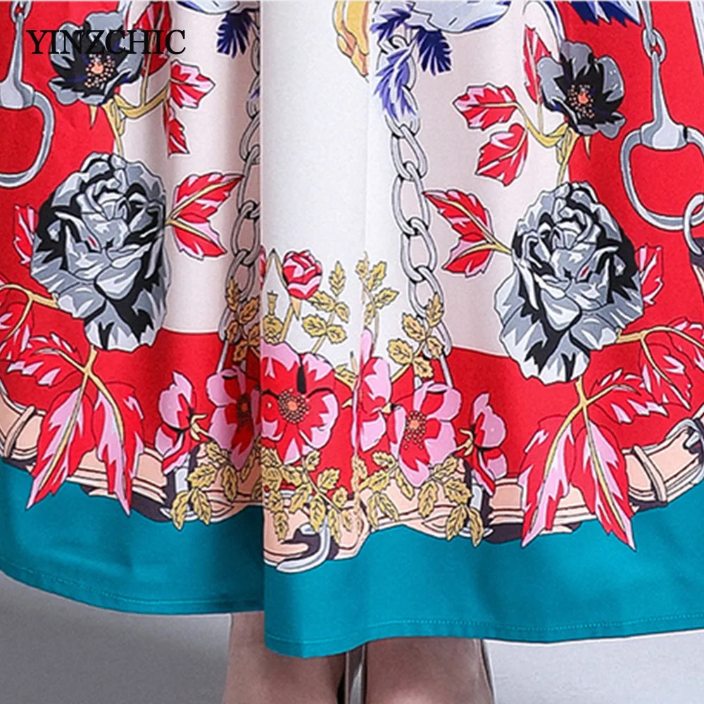 Подиумная Женская печатная Макси платье весеннее Новое OL элегантное вечернее