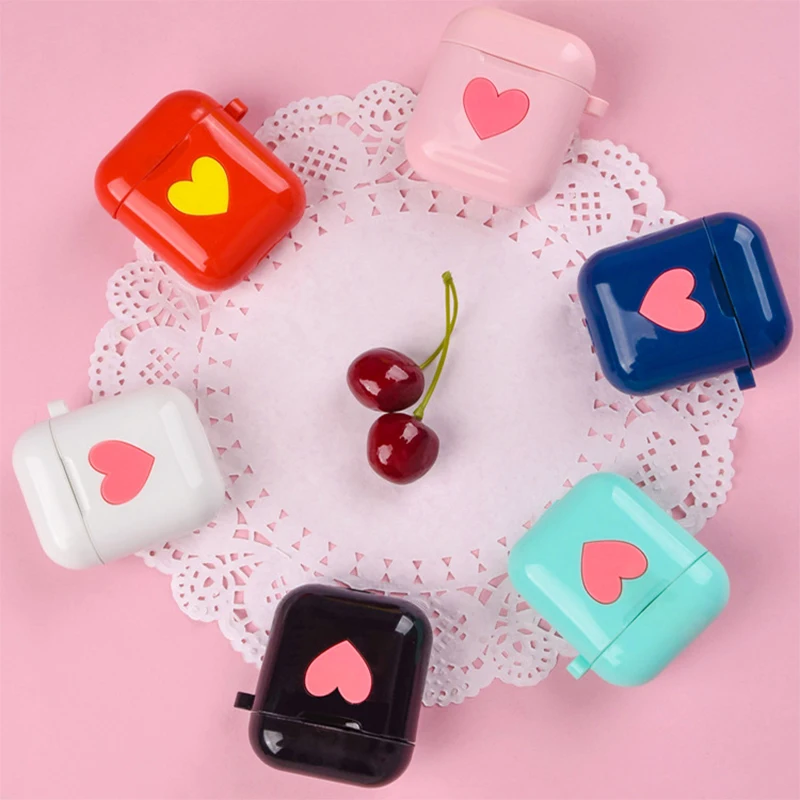 Чехол для наушников Apple Airpods 1 2 ТПУ силиконовый чехол с сердцем AirPod ультратонкий