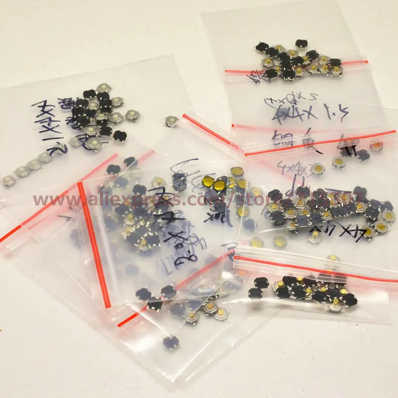 PHISCALE 4*4 такт переключатель комплект smd обычно используется тонкий объем 11x20 = 220 шт