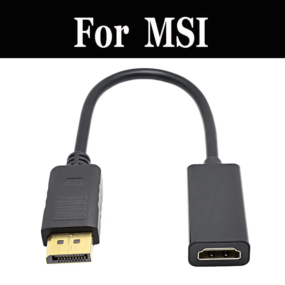 2019 Мини DP к HDMI позолоченный порт совместимый адаптер конвертер Черный для MSI 002