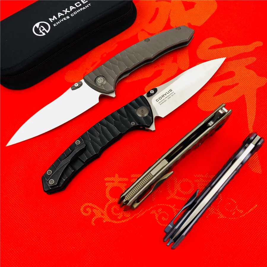 MAXACE Ворон Флиппер складной нож M390 лезвие TC4 титановая ручка Открытый лагерь Охота выживания карманные Кухонные Ножи EDC инструмент