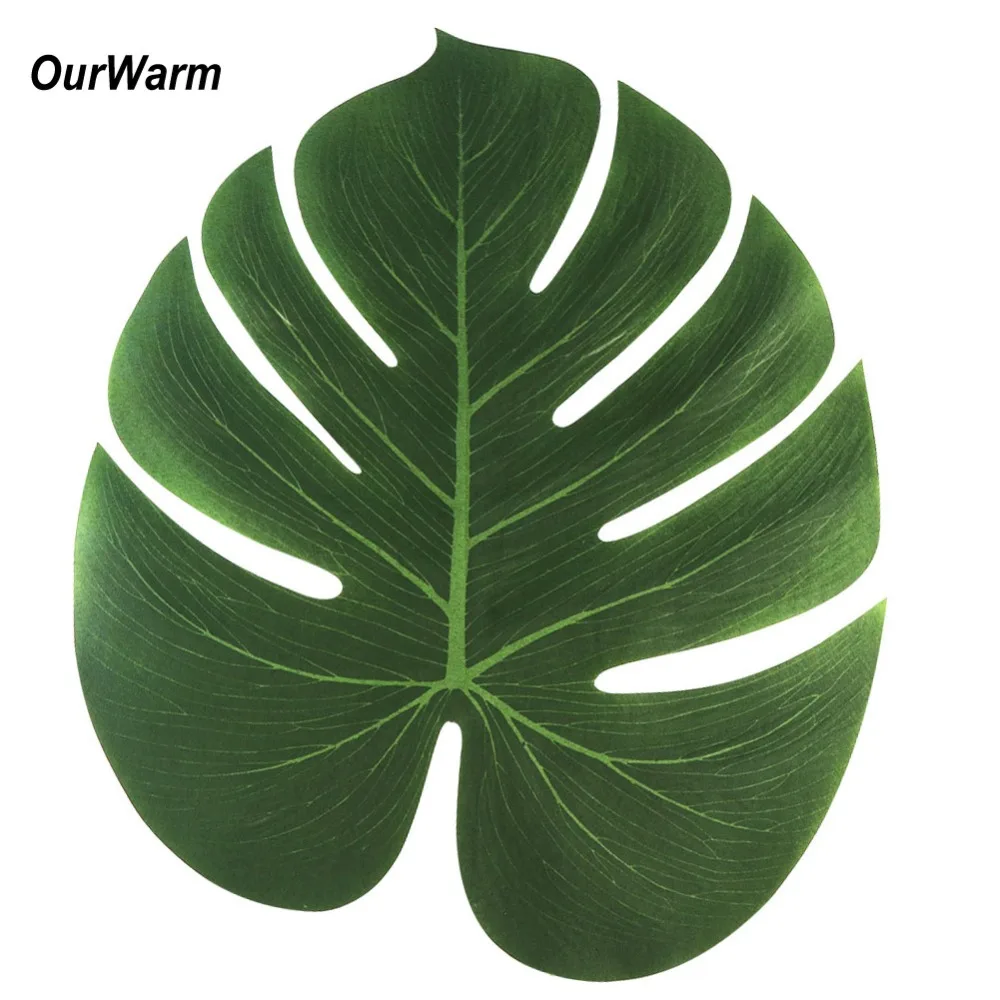 OurWarm 36 шт. искусственные листья для украшения тропическим принтом листья Гавайскую джунгли пляж тема вечерние поставки 35x29 см