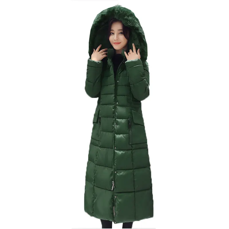 Winte Jacket Women Long Coat 2017 New Parkas Fur Collar Padded Wadded Outerwear Plus Size Womens Down Cotton Jackets M- 4XL 298