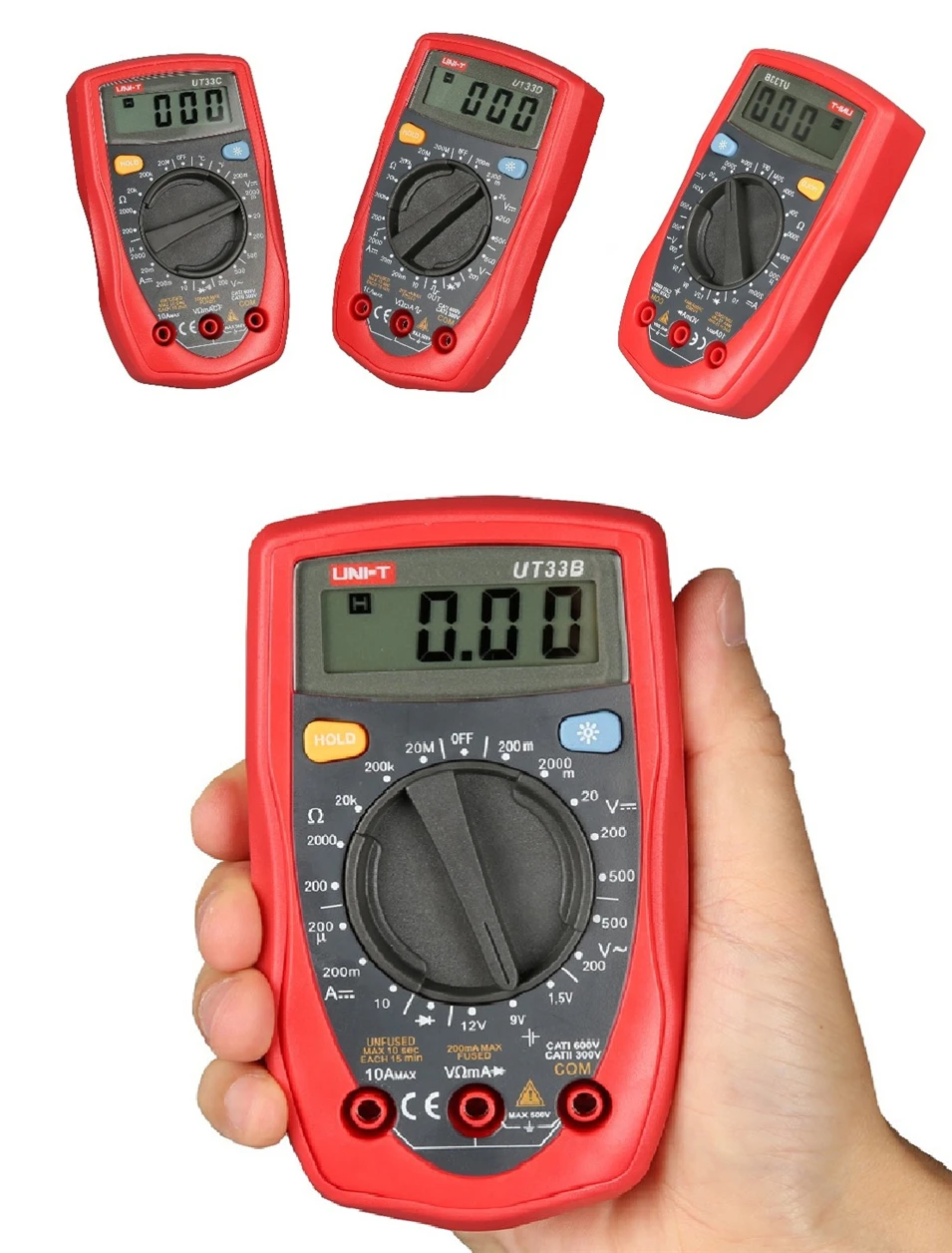 UNI T UT33B palm Размеры AC/DC Напряжение постоянного тока сопротивление Цифровой