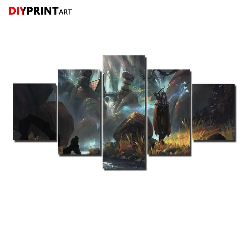 Настенная картина Wow Night Elf 5 шт./компл. игровой постер картины для украшения стен